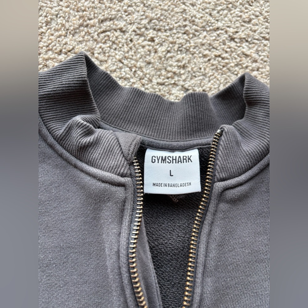 Gymshark Heavyweight Loopback Cotton Pullover Crop Sweatshirt Grey size L - Picture 3 of 9